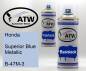 Preview: Honda, Superior Blue Metallic, B-47M-3: 400ml Sprühdose + 400ml Klarlack - Set, von ATW Autoteile West.